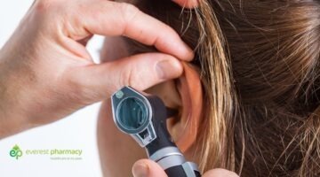 Woman getting an ear check