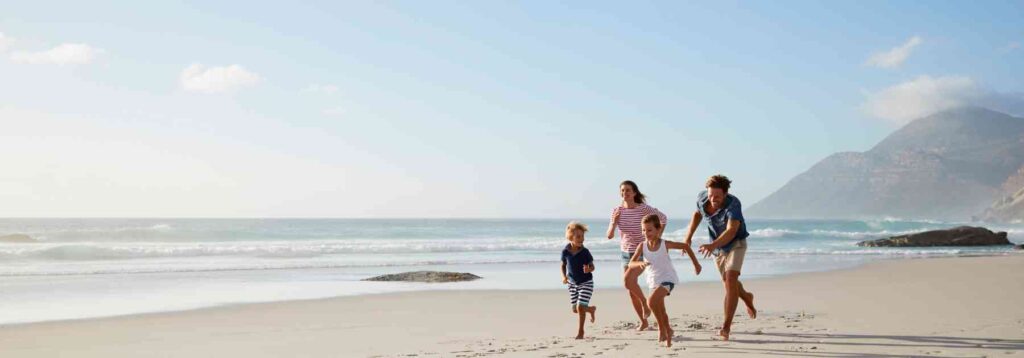 Family enjoying sfae travel after vaccines