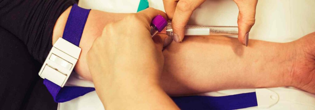 Blood test being done