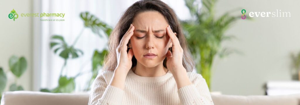 Woman with a Mounjaro headache
